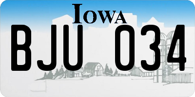 IA license plate BJU034