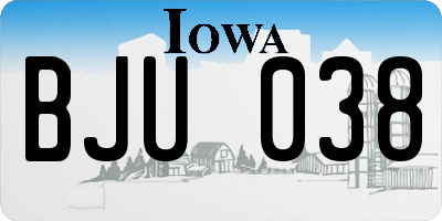 IA license plate BJU038