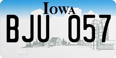 IA license plate BJU057