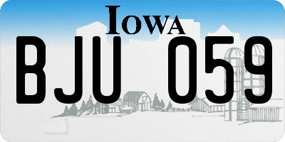 IA license plate BJU059