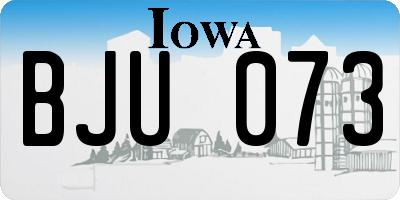 IA license plate BJU073