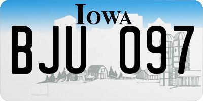 IA license plate BJU097