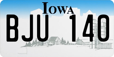IA license plate BJU140