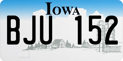 IA license plate BJU152
