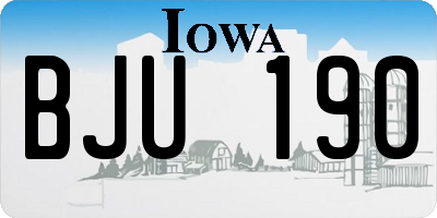IA license plate BJU190