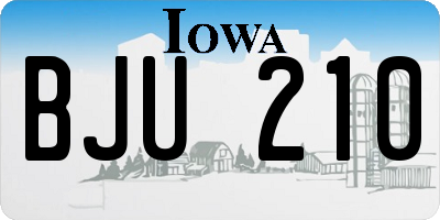 IA license plate BJU210