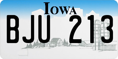 IA license plate BJU213