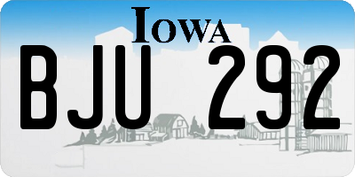 IA license plate BJU292