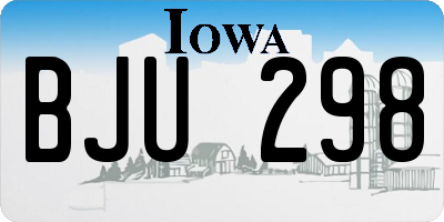 IA license plate BJU298