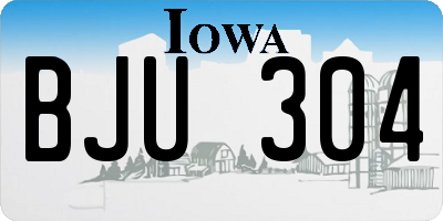 IA license plate BJU304