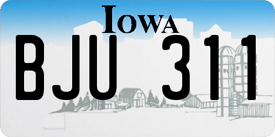 IA license plate BJU311