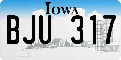 IA license plate BJU317
