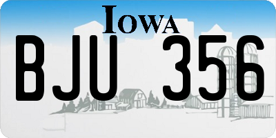 IA license plate BJU356