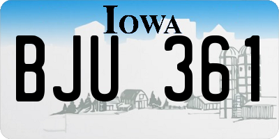 IA license plate BJU361