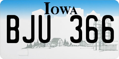 IA license plate BJU366