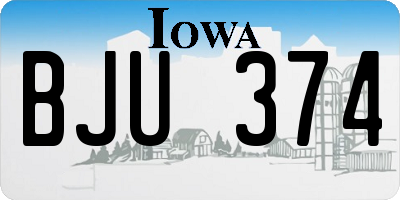 IA license plate BJU374