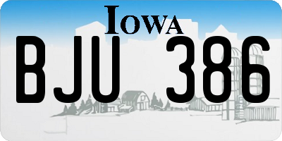 IA license plate BJU386