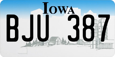 IA license plate BJU387