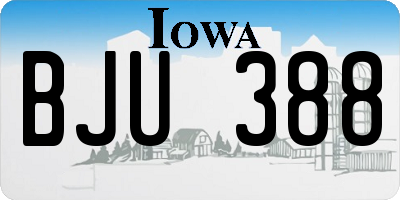 IA license plate BJU388