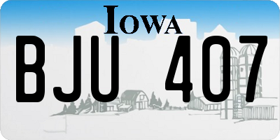 IA license plate BJU407