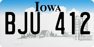 IA license plate BJU412