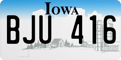 IA license plate BJU416
