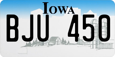 IA license plate BJU450