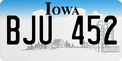 IA license plate BJU452