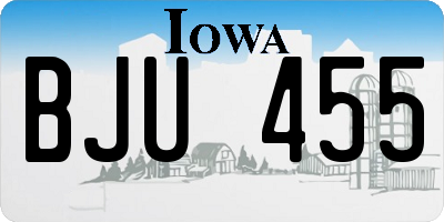 IA license plate BJU455