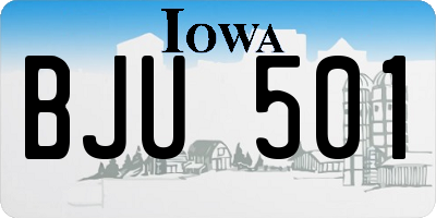 IA license plate BJU501