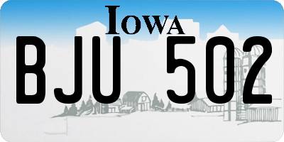 IA license plate BJU502