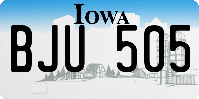 IA license plate BJU505