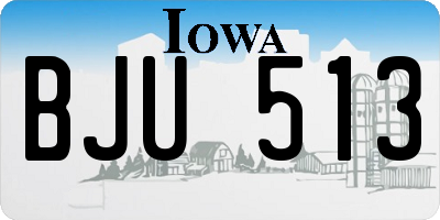 IA license plate BJU513