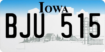 IA license plate BJU515