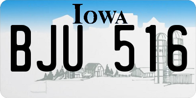 IA license plate BJU516