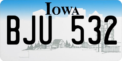 IA license plate BJU532