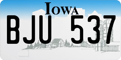 IA license plate BJU537