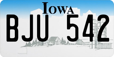 IA license plate BJU542