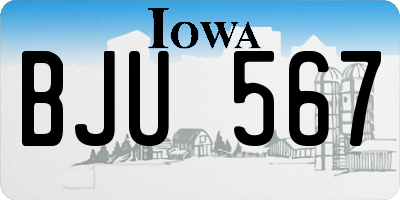 IA license plate BJU567