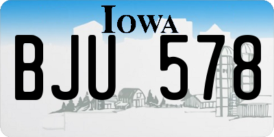 IA license plate BJU578