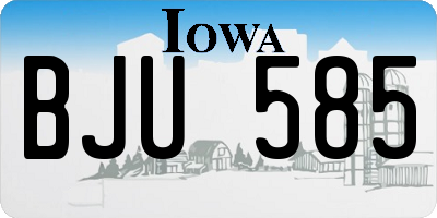 IA license plate BJU585