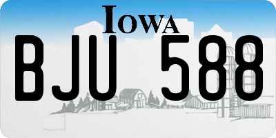 IA license plate BJU588