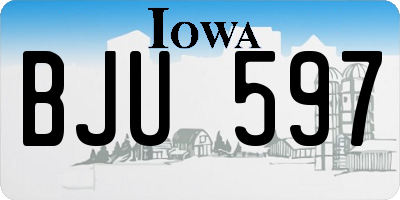 IA license plate BJU597