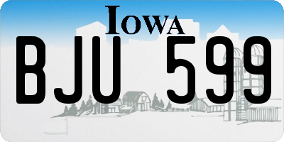 IA license plate BJU599