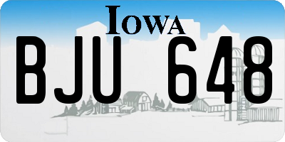 IA license plate BJU648