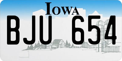IA license plate BJU654