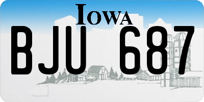 IA license plate BJU687