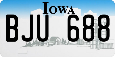 IA license plate BJU688
