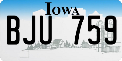 IA license plate BJU759