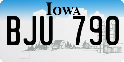 IA license plate BJU790